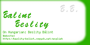 balint beslity business card