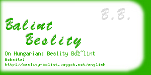 balint beslity business card